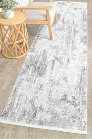 Griffon Gill Grey White Grey Rug