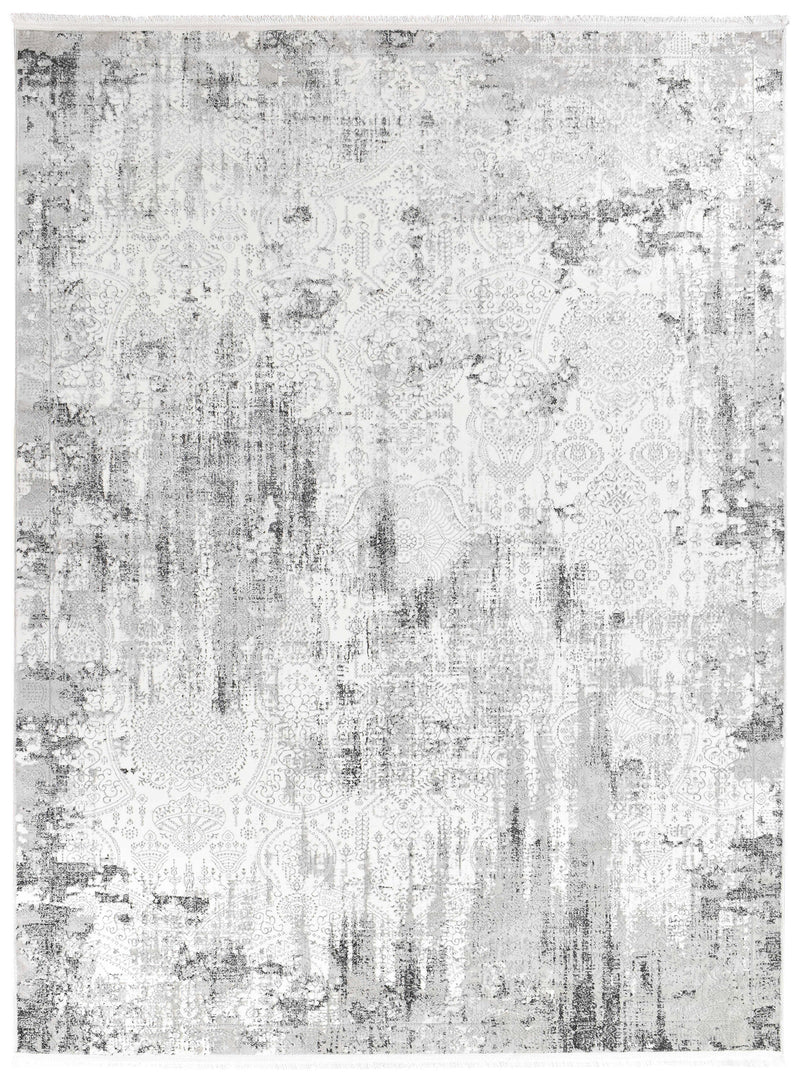 Griffon Gill Grey White Grey Rug
