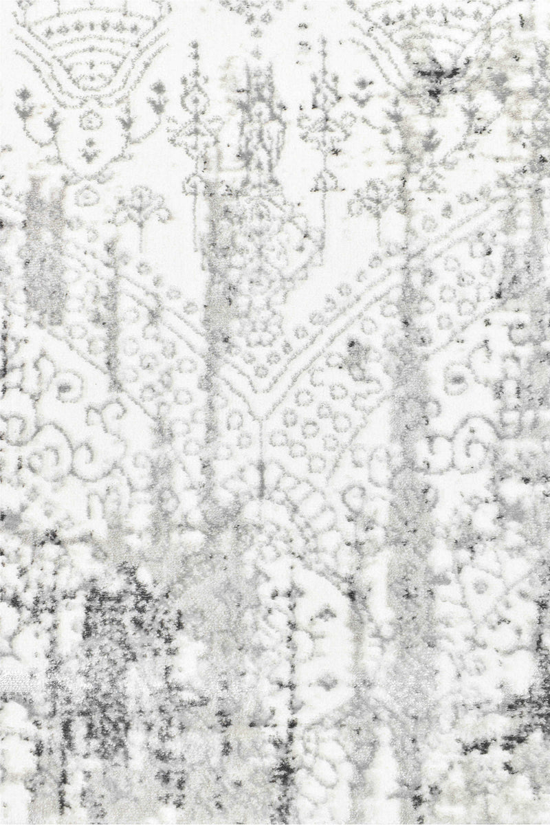 Griffon Gill Grey White Grey Rug