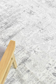 Griffon Gill Grey White Grey Rug