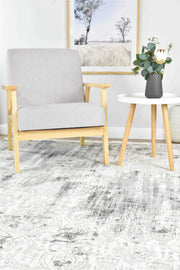 Griffon Gill Grey White Grey Rug