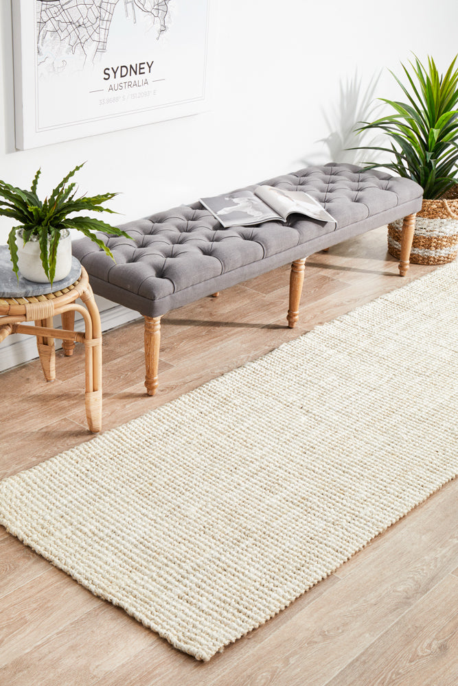 Chunky Natural Fiber Barker Bleach Runner Rug