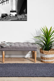 Chunky Natural Fiber Barker Navy Runner Rug