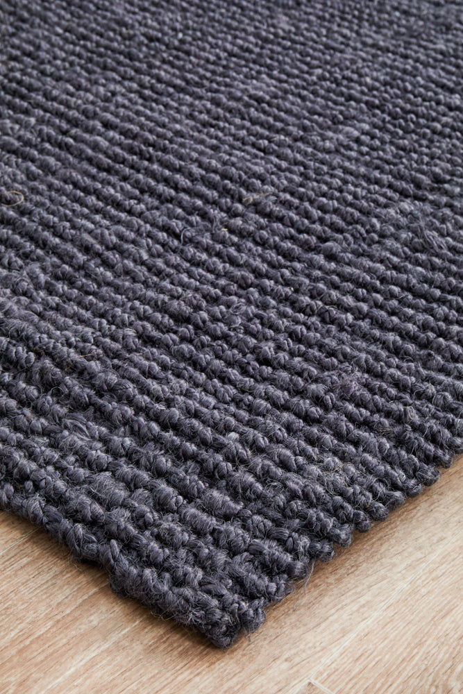 Chunky Natural Fiber Barker Navy Runner Rug