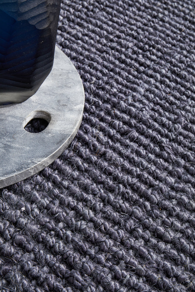 Chunky Natural Fiber Barker Navy Runner Rug