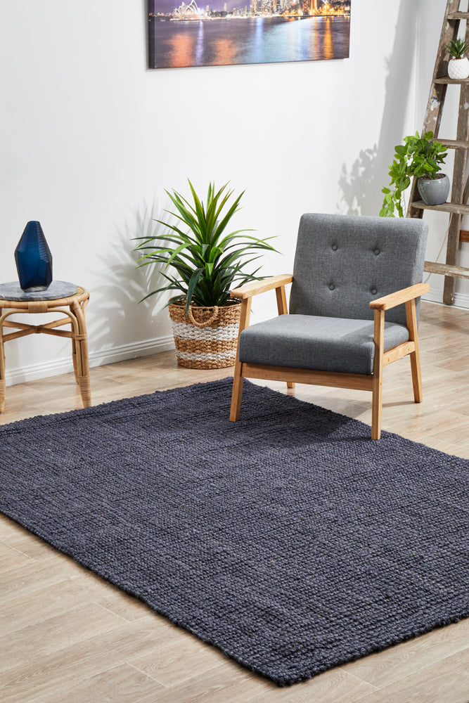 Chunky Natural Fiber Barker Navy Rug