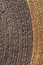 Round Jute Natural Rug Charcoal