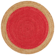 Round Jute Natural Rug Cherry