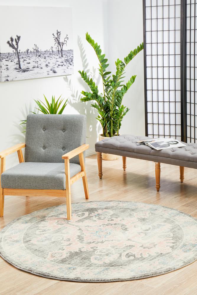 Avenue Admission Grey Round Rug