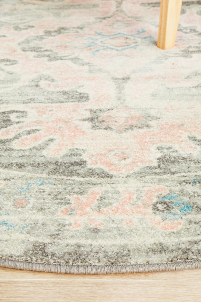 Avenue Admission Grey Round Rug