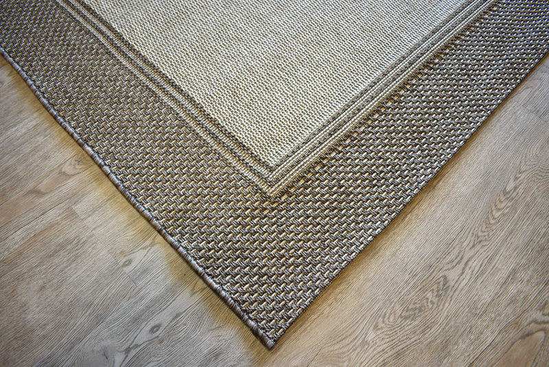 Outdoor Living Sisal Double Boarder Silver Grey Rug