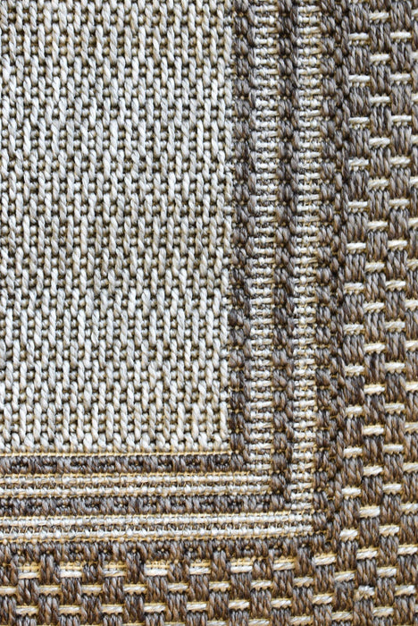 Outdoor Living Sisal Double Boarder Silver Grey Rug