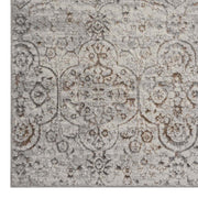 Achromatic Woodland Grey Beige Runner Rug