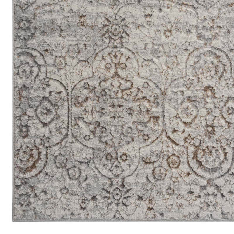 Achromatic Woodland Grey Beige Runner Rug