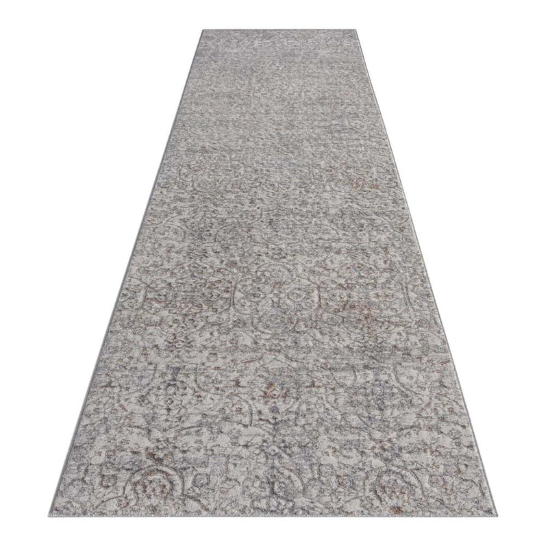 Achromatic Woodland Grey Beige Runner Rug