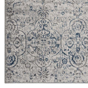 Achromatic Woodland Grey Blue Runner Rug