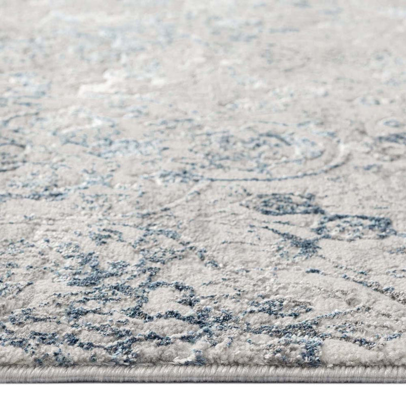 Achromatic Woodland Grey Blue Runner Rug