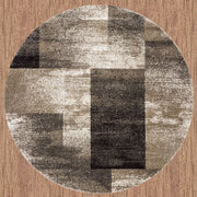 Brave Valiant Ash Brown Round Rug