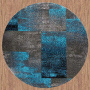 Brave Valiant Blue Round Rug