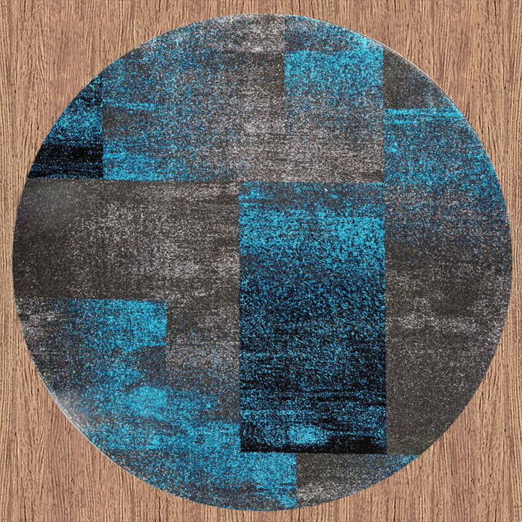 Brave Valiant Blue Round Rug