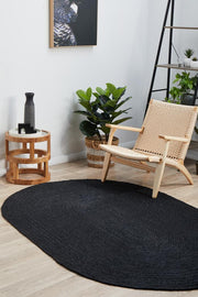 Perky Black Oval Rug