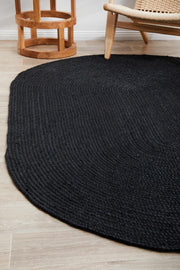 Perky Black Oval Rug