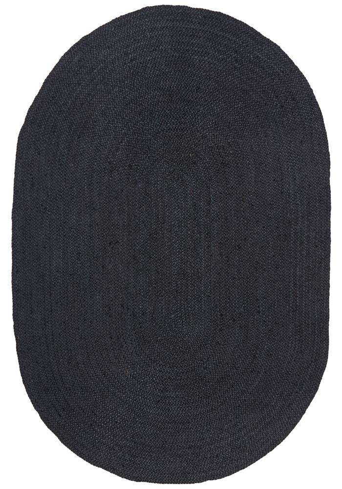 Perky Black Oval Rug
