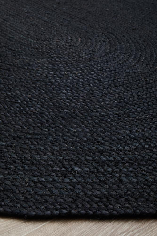 Perky Black Oval Rug