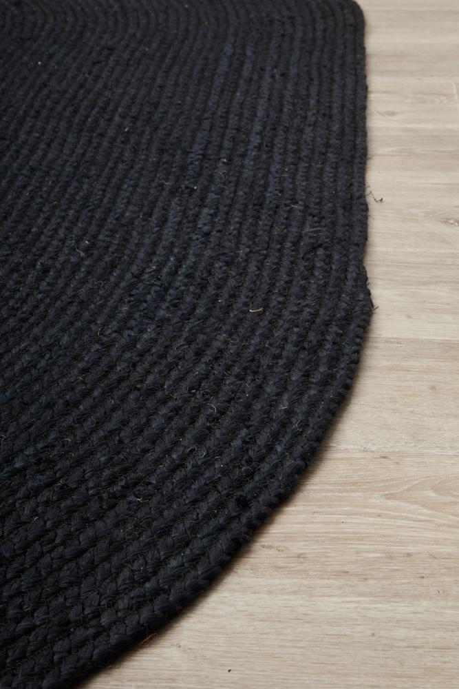 Perky Black Oval Rug