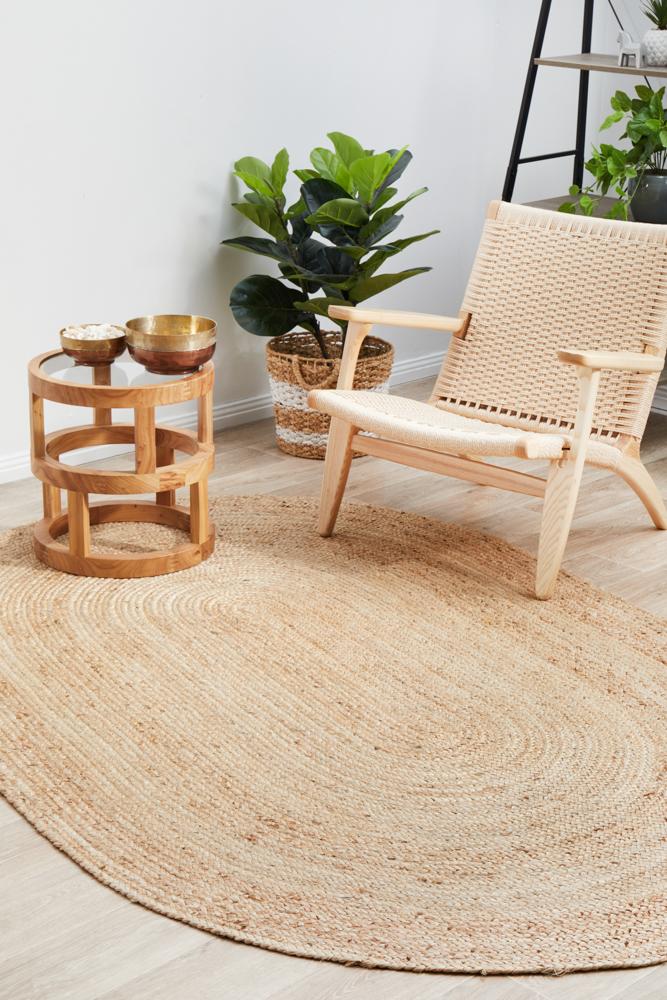 Perky Natural Oval Rug