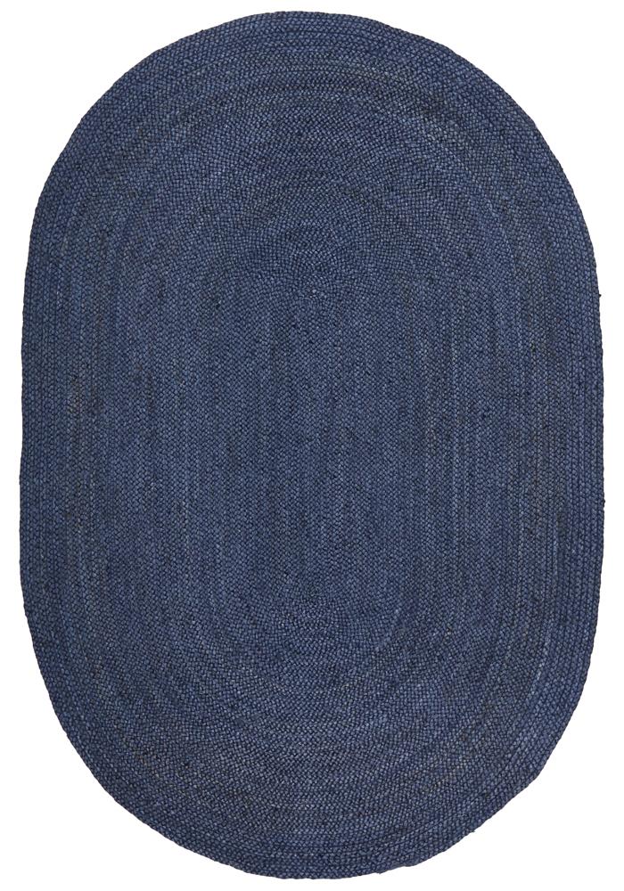 Perky Navy Oval Rug