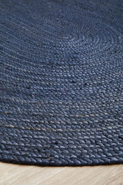 Perky Navy Oval Rug
