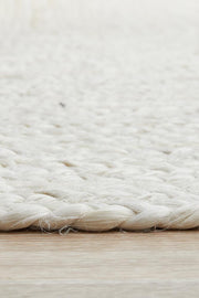 Perky White Oval Rug