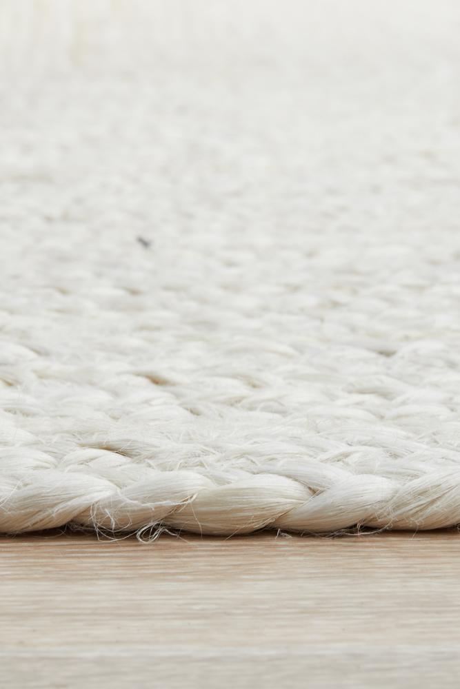 Perky White Oval Rug