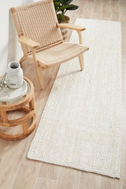 Perky White Runner Rug