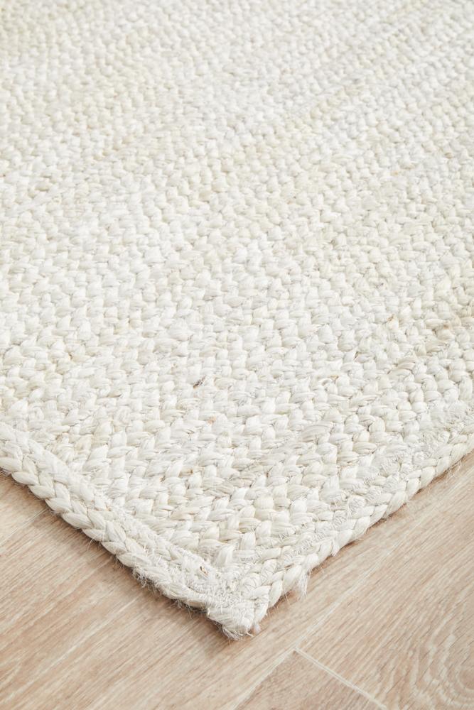 Perky White Runner Rug