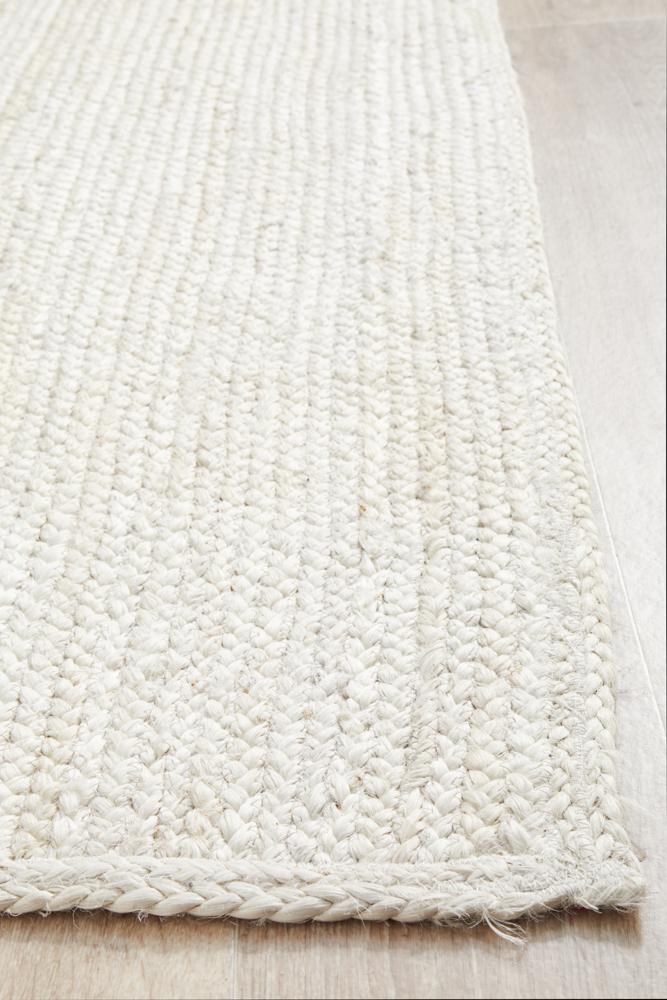 Perky White Runner Rug