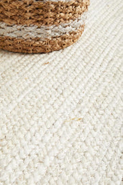 Perky White Runner Rug