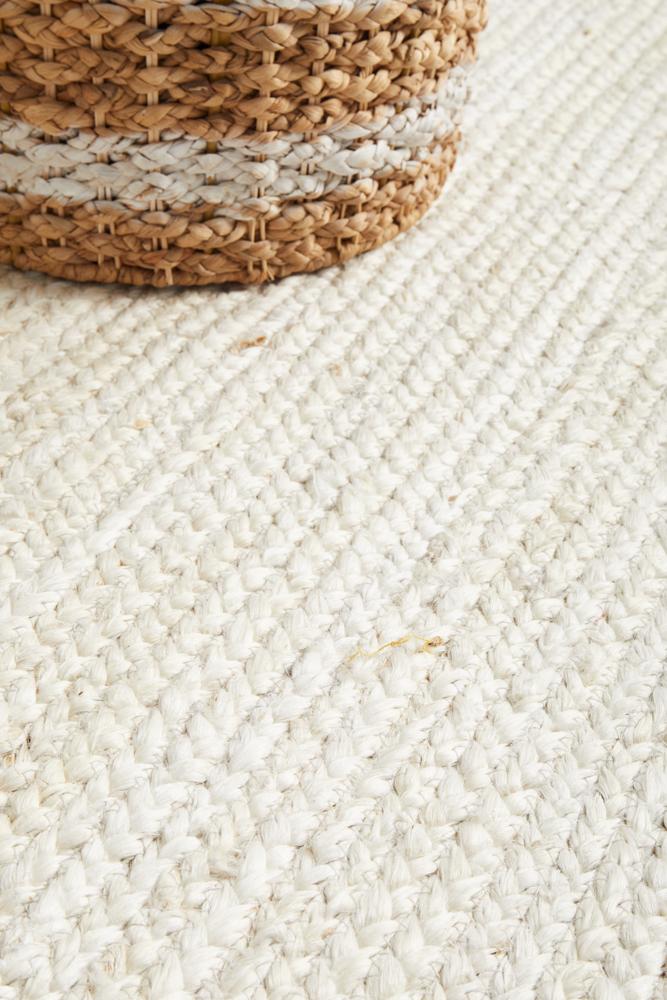 Perky White Runner Rug
