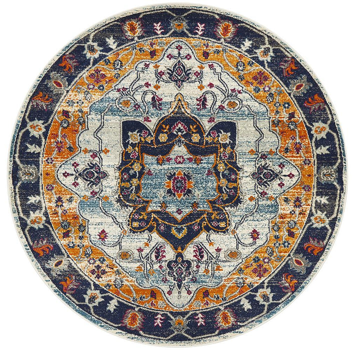 Eclectic Wide Rust Round Rug