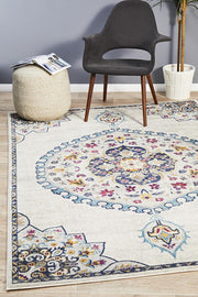 Eclectic Varied White Rug