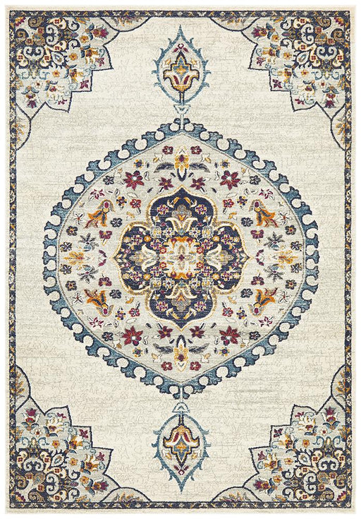 Eclectic Varied White Rug