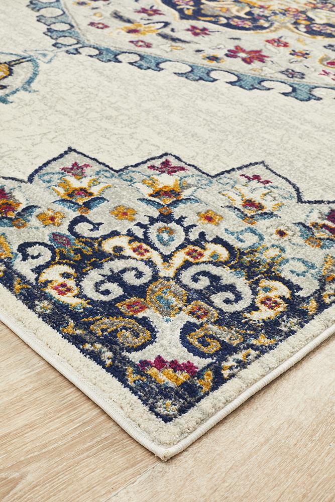 Eclectic Varied White Rug