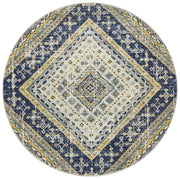 Eclectic Extensive Round Navy Rug