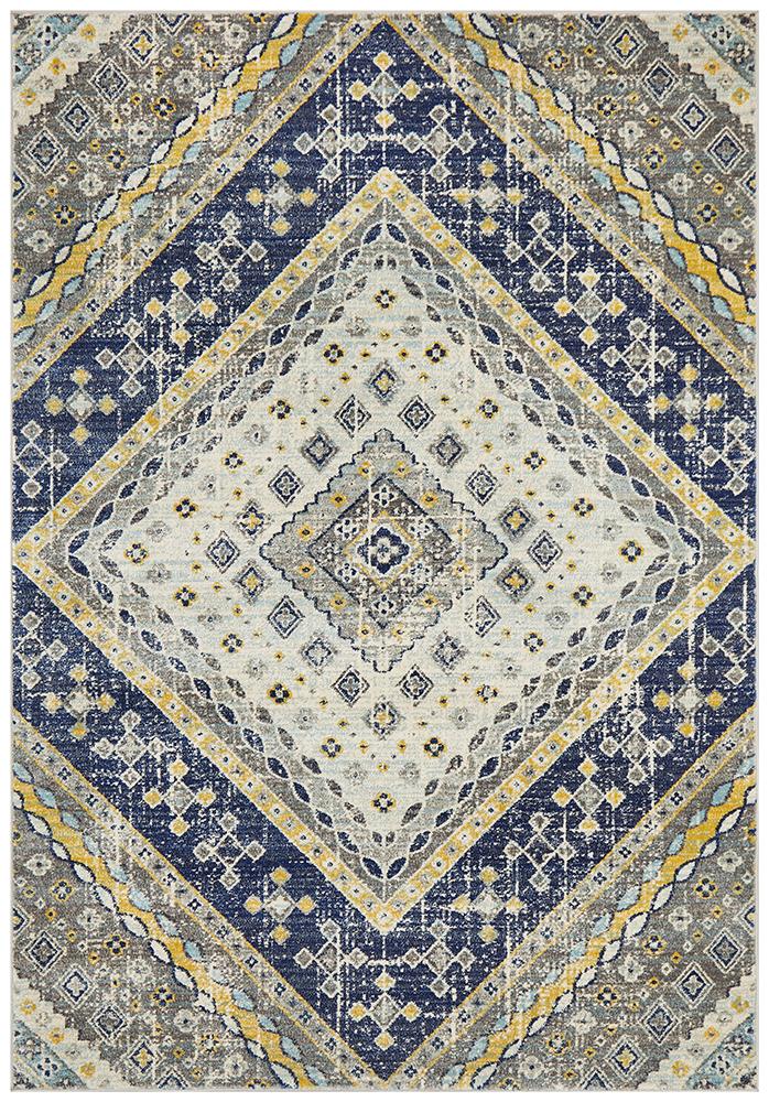 Eclectic Extensive Navy Rug
