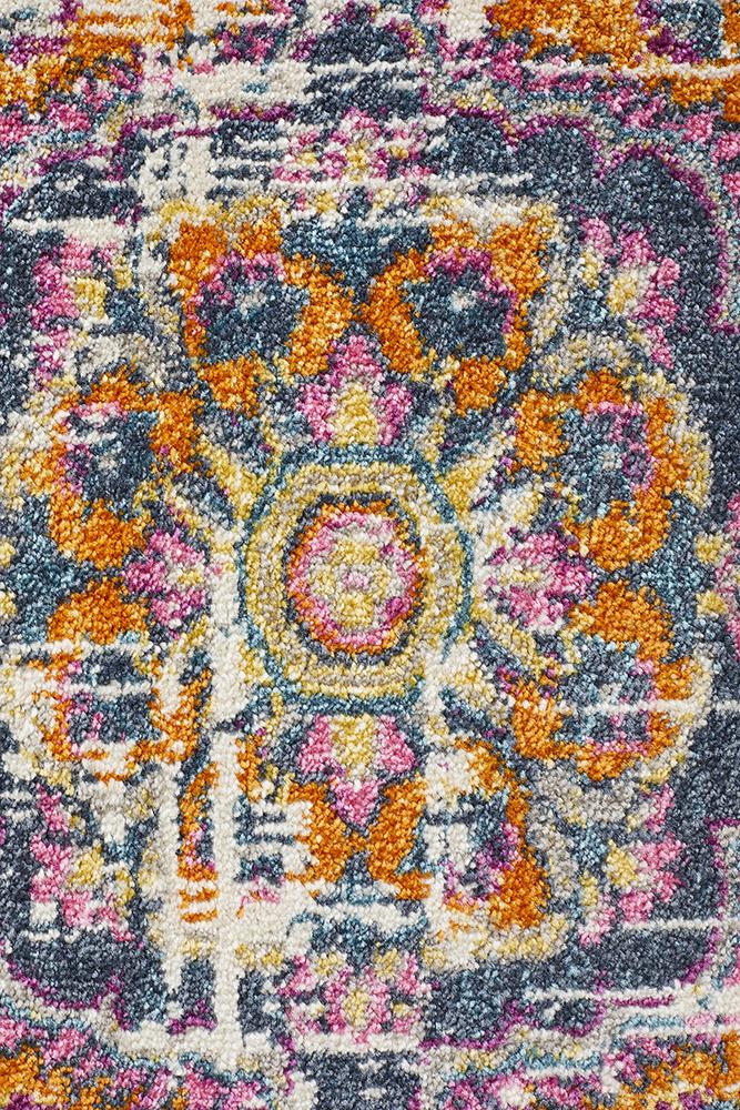 Eclectic Assort White Round Uniart Rug