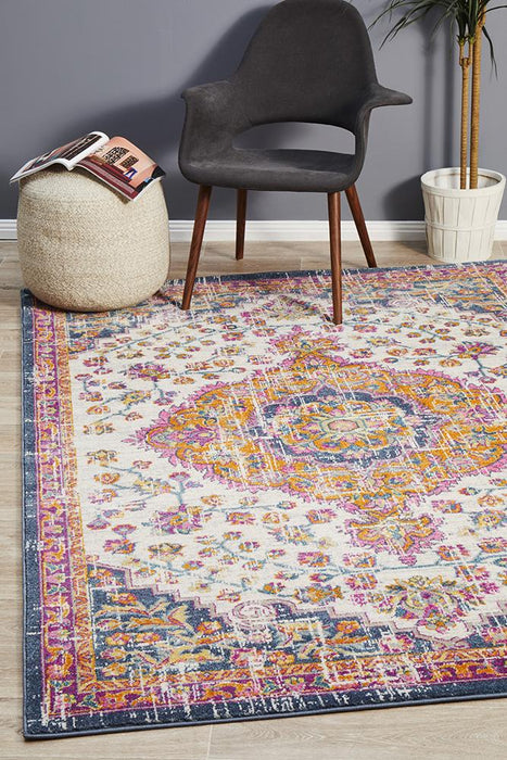 Eclectic Assort White Rug