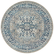 Eclectic Diverse Blue Round Rug
