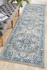 Eclectic Diverse Blue Runner Rug
