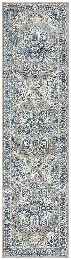Eclectic Diverse Blue Runner Rug